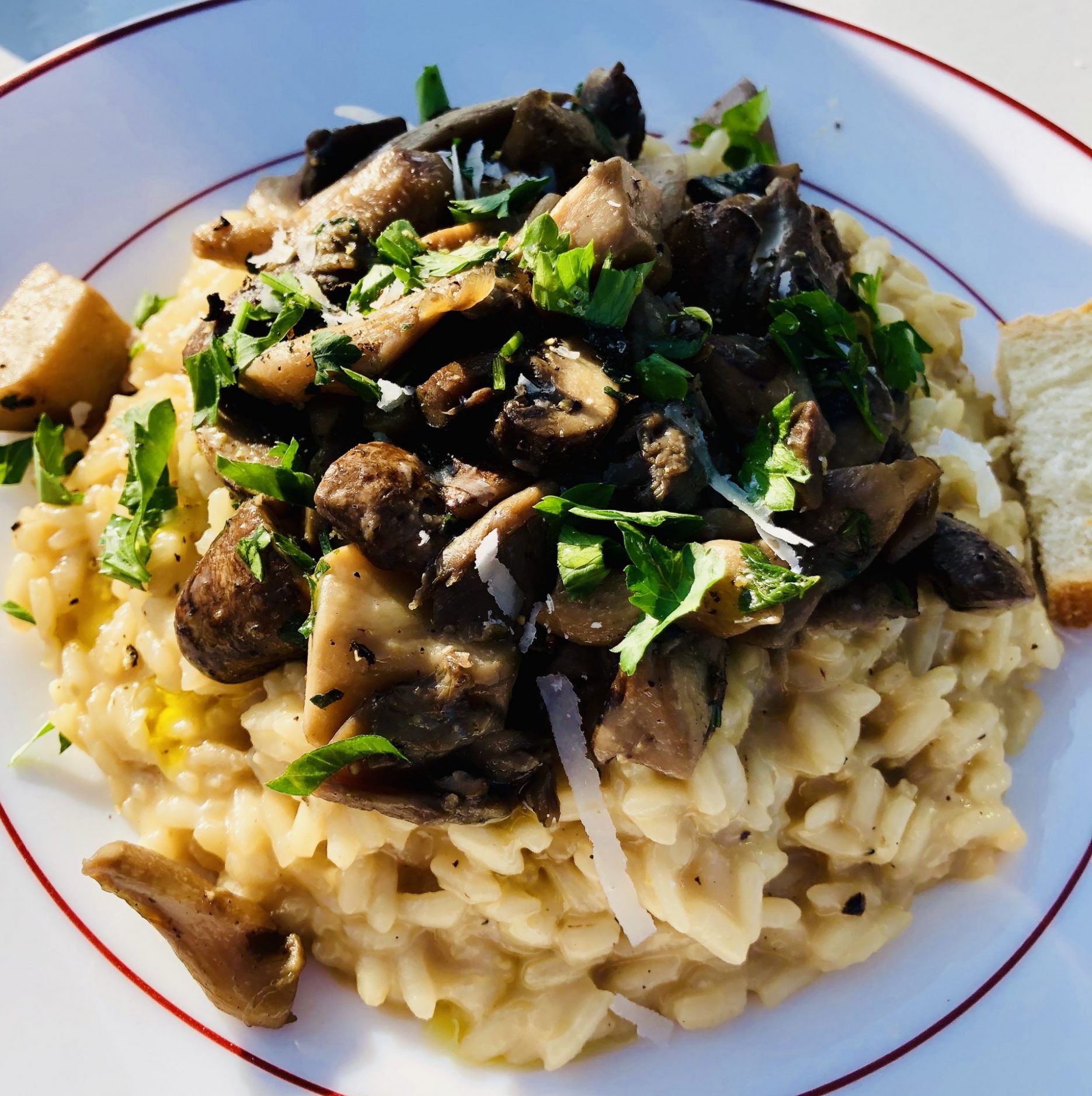 Herbst-Risotto mit wilden Pilzen und Weißwein